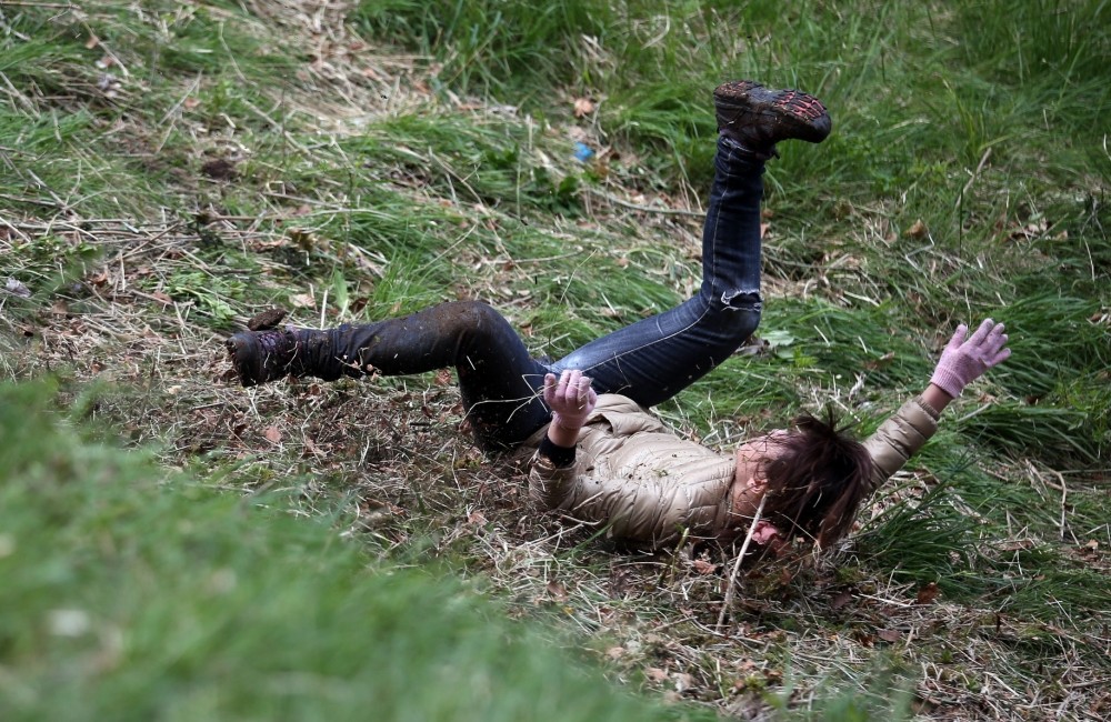 Mr. Wildcat's fall on the 16th hole was both cruel and ironic on a day that say him ruin a bran new pair of slacks.